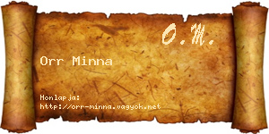 Orr Minna névjegykártya